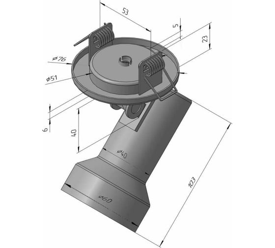 Светильник встраиваемый поворотный Светкомплект E51A.D55/SH B черный E51/SHBK