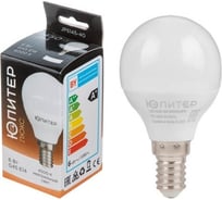 Лампа светодиодная ЮПИТЕР G45 ШАР 6 Вт 170-240В E14 4000К ЛЮКС JP5145-40