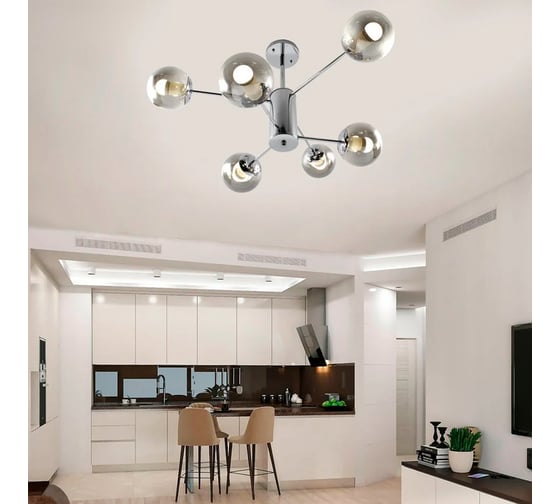 Люстра ESTARES MONACO 6хЕ27 R-790xh420-chrome/lightgray УУО00004181