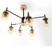 Люстра ESTARES RAVENNA 6хЕ27 R-820xh550-black/wood/gold УУО00004180