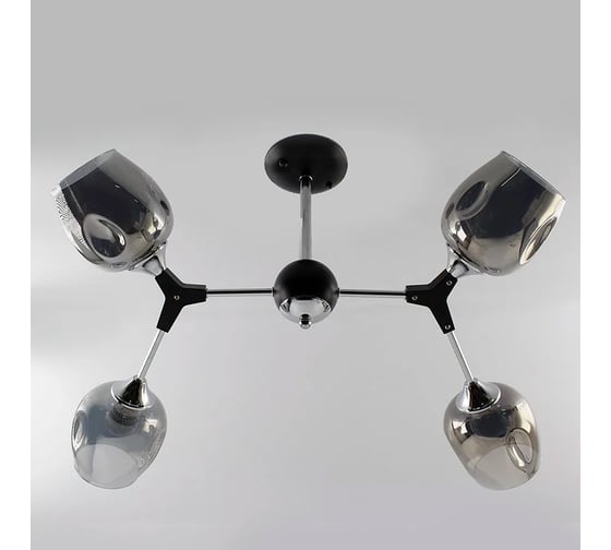 Люстра ESTARES SORENTO 4хЕ27 R-660x570xh340-black/chrome/lightgray УУО00004178
