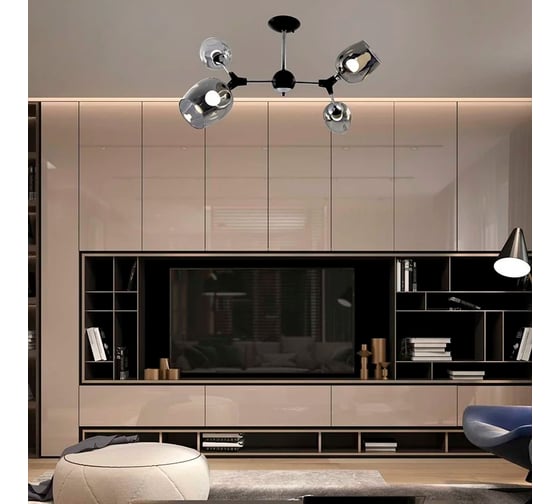Люстра ESTARES SORENTO 4хЕ27 R-660x570xh340-black/chrome/lightgray УУО00004178