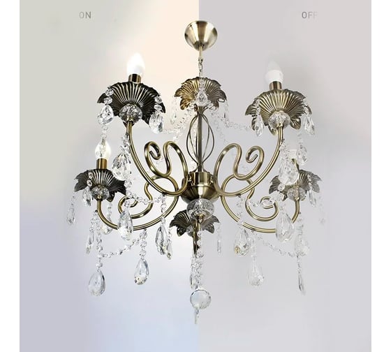 Люстра ESTARES VENECIA 01 5хE14-600x550-Bronze/opal-220-IP20 УУ000003646