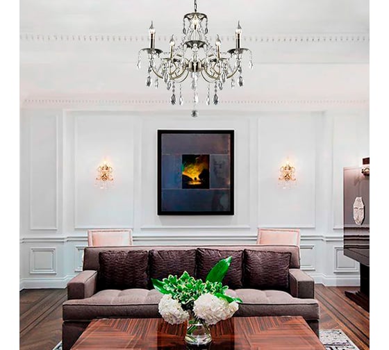 Люстра ESTARES VENECIA 01 5хE14-600x550-Bronze/opal-220-IP20 УУ000003646