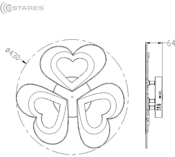 Управляемая светодиодная люстра ESTARES ROOM love 50W УУО00004519