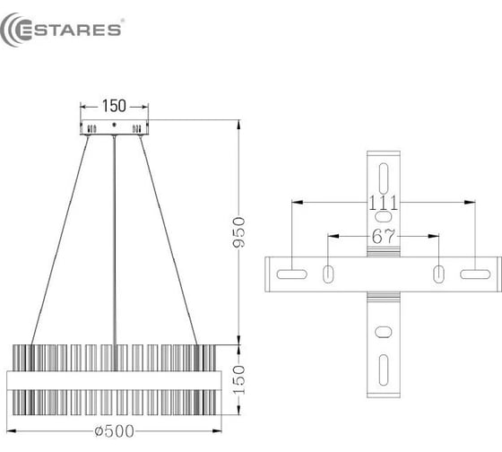 Управляемая светодиодная люстра ESTARES SOFIA 100W R-APP золото УУО00004447
