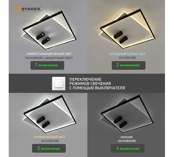 Управляемый светодиодный светильник ESTARES GEOMETRIA downlight 75W 2S-APP УУО00004789