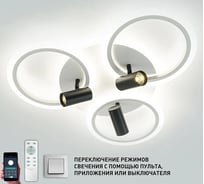 Управляемая светодиодная люстра ESTARES SONNE downlight 80W 4R-APP бел./черн. УУО00004987