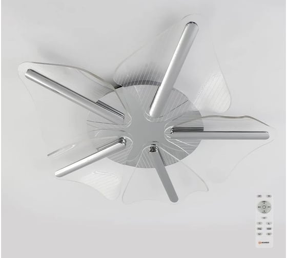 Управляемая светодиодная люстра ESTARES LORELEA 60W R-RC-600x107-CHROME/CLEAR-220-IP20 УУО00004103