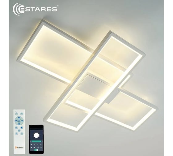 Управляемая светодиодная люстра ESTARES SVEN 85W 3S-APP бел УУО00005100
