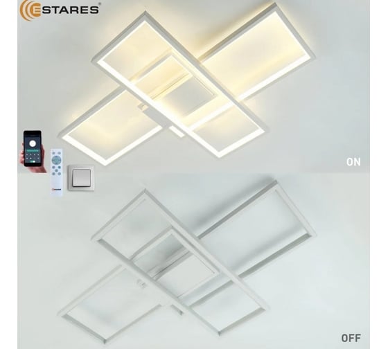 Управляемая светодиодная люстра ESTARES SVEN 85W 3S-APP бел УУО00005100