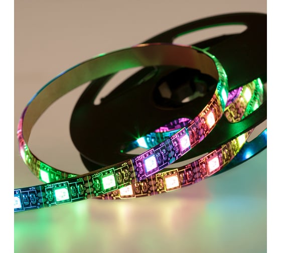 Лента с USB коннектором LAMPER LED 5В, 10 мм, IP65, SMD 5050, 60 LED/m, цвет свечения RGB 141-387