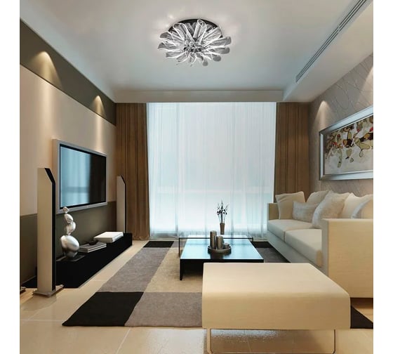 Управляемая светодиодная люстра ESTARES LUMIERA 90W хром УУ000003796