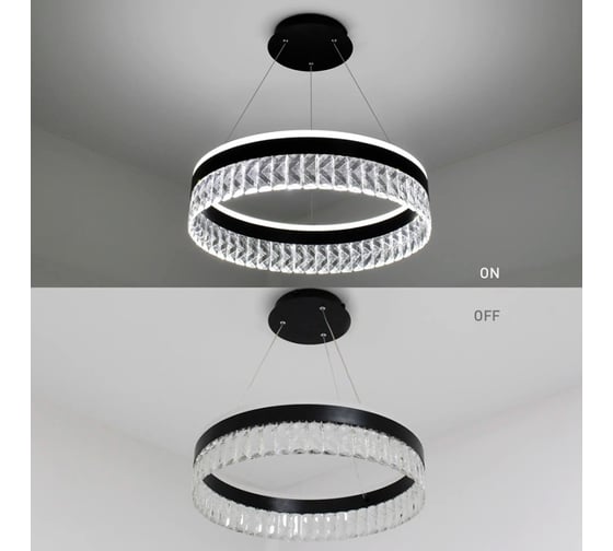 Управляемая светодиодная люстра ESTARES CARINA 90W R-APP черная УУО00004786