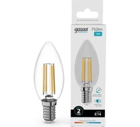 Лампа Gauss Filament Elementary Свеча 12W 750lm 4100К Е14 LED 1/10/100 32122