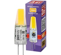 Светодиодная лампа Jazzway PLED-G4 COB 3Вт капсульная 3000К теплый белый G4 240лм 220В силикон d10х38мм 2857446