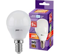 Светодиодная лампа Jazzway PLED-SP 9Вт G45 шар 4000К нейтральный белый E14 820лм 230В/50Гц 5019096