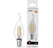 Лампа Gauss Filament Elementary Свеча на ветру 8W 510lm 2700К Е14 LED 1/10/100 42118