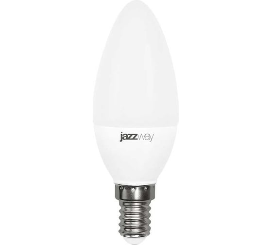 Светодиодная лампа Jazzway PLED-ECO 5Вт C37 свеча матовая 3000К теплый белый E14 400лм 230В/50Гц 1036834A