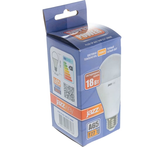 Светодиодная лампа Jazzway  PLED-SP 18Вт A60 грушевидная 3000К тепл. бел. E27 1820лм 230В 5006188A