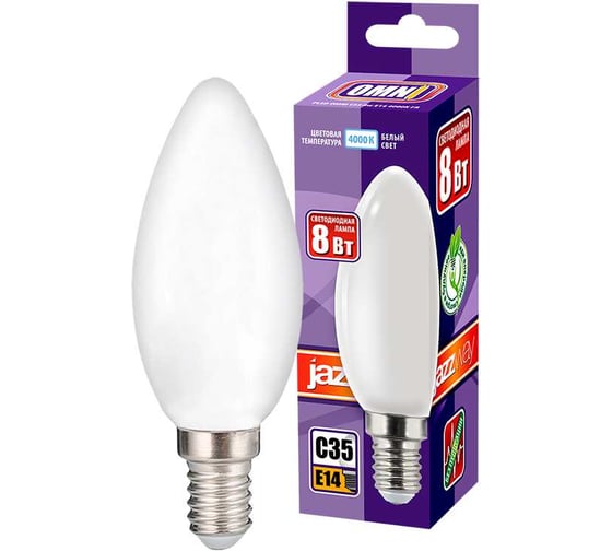 Лампа Jazzway PLED OMNI C35 8w E14 4000K FR 230, 50 5020887 1
