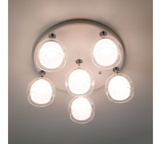 Люстра с поворотными плафонами Citilux Самба белая, хром CL158161