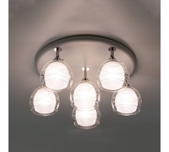 Люстра с поворотными плафонами Citilux Самба белая, хром CL158161
