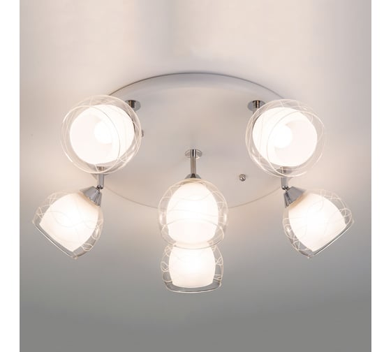 Люстра с поворотными плафонами Citilux Самба белая, хром CL158161