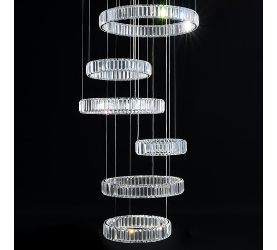 Люстра Citilux Чезаре LED хрустальная, с пультом, хром CL338661