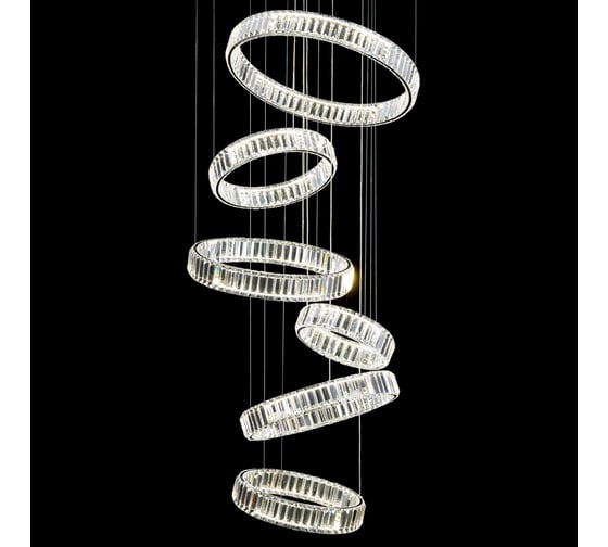 Люстра Citilux Чезаре LED хрустальная, с пультом, хром CL338661