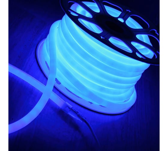 Светодиодный гибкий неон Elektrostandard LS003 220V 9.6W 144Led 2835 IP67 16mm круглый синий, 50м a043550