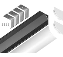 Угловой круглый профиль для светодиодной ленты Ambrella light ILLUMINATION GP2100BK