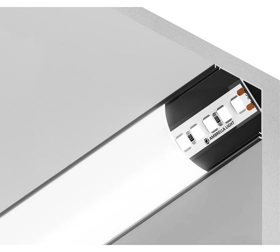 Угловой круглый профиль для светодиодной ленты Ambrella light ILLUMINATION GP2100BK