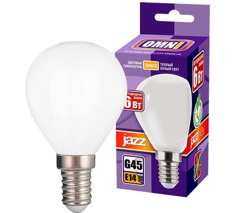 Лампа Jazzway PLED OMNI G45 6w E14 3000K FR 230, 50 5021099