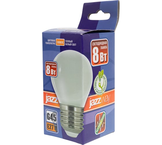 Лампа Jazzway PLED OMNI G45 8w E27 3000K FR 230, 50 5021488