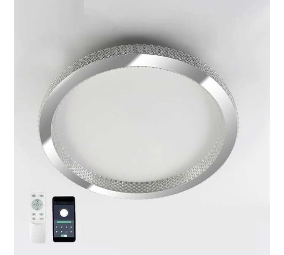 Управляемый светодиодный светильник ESTARES ORIENT ACRYLIC 80W R-APP-510x75-CHROME/CLEAR-220-IP40 УУО00003751
