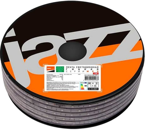 Светодиодная лента Jazzway MVS-2835/60-IP68-220V-G-1m 4.8Вт/м зеленый 220В без аксессуаров (упаковка 100м) 5004283A