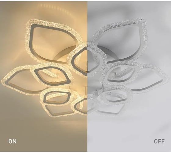 Управляемая светодиодная люстра ESTARES AZALIA ICE 140W 12R-APP-835x116-WHITE/CLEAR-220-IP20 УУО00003593 1