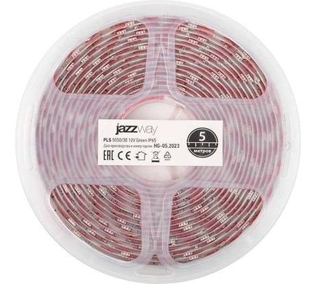 Светодиодная лента Jazzway PLS 5050/30-12В Green 7.2Вт/м зеленый IP65 (упаковка 5м) 327590