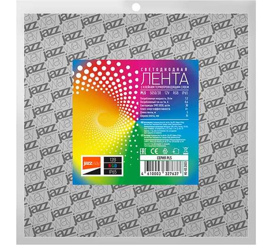 Светодиодная лента Jazzway PLS 5050/30-12В RGB 7.2Вт/м разноцветный IP65 (упаковка 5м) 327637