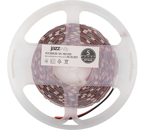 Светодиодная лента Jazzway PLS 5050/30-12В Red 7.2Вт/м красный IP20 (упаковка 5м) 327606