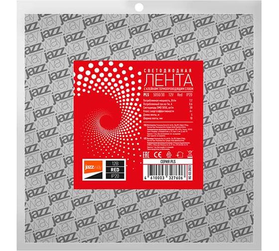 Светодиодная лента Jazzway PLS 5050/30-12В Red 7.2Вт/м красный IP20 (упаковка 5м) 327606