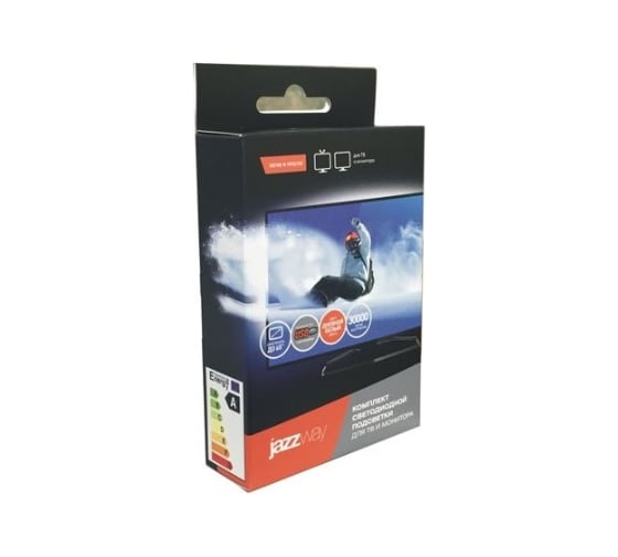 Светодиодная лента Jazzway PLS-TV-USB 0.9 WH 5050, 30 IP54 black PCB 2853424