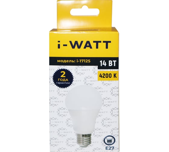 Светодиодная лампа I-WATT 14Вт 4200К 165-265V A60 E27 i-17125