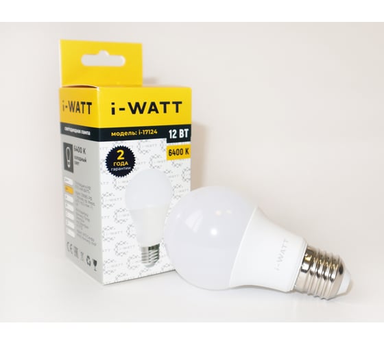 Светодиодная лампа I-WATT 12Вт 6400К 165-265V A60 E27 i-17124 1