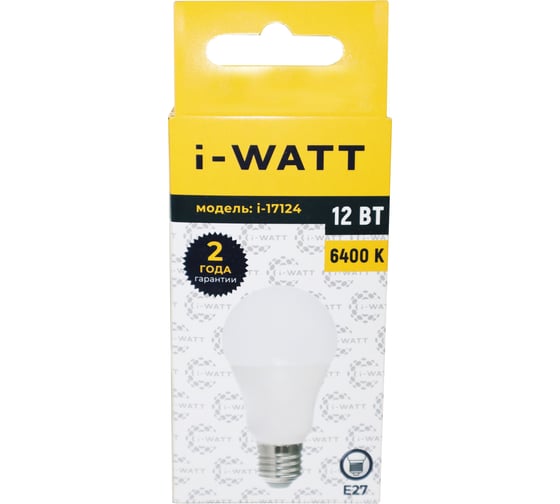 Светодиодная лампа I-WATT 12Вт 6400К 165-265V A60 E27 i-17124
