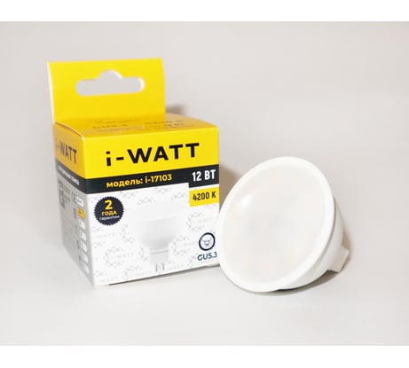 Светодиодная лампа I-WATT 12Вт 4200К 165-265V MR16 GU5.3 i-17103