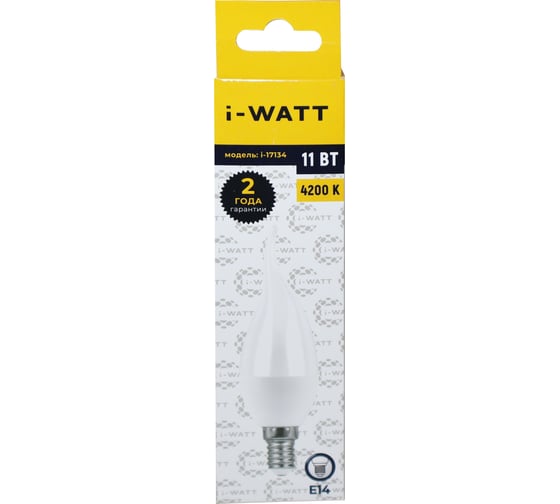 Светодиодная лампа I-WATT 11Вт 4200К 165-265V "Свеча на ветру" E14 i-17134