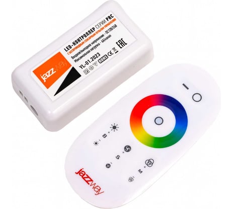 Контроллер Jazzway RGB PRC-4000RF WH (белый) тип пульта сенсорный 12/24В 216/432Вт 1007957