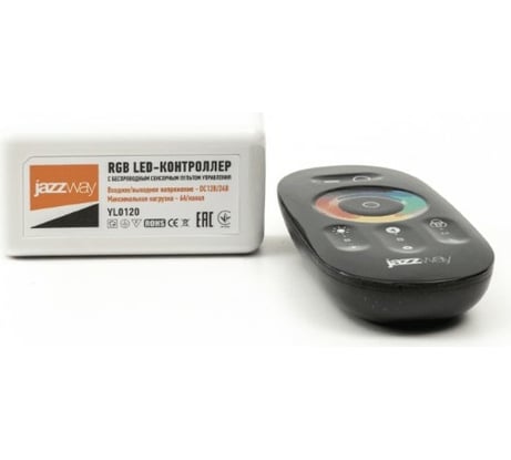 Контроллер Jazzway RGB PRC-4000RF BL (черный) тип пульта сенсорный 12/24В 216/432Вт 1019295